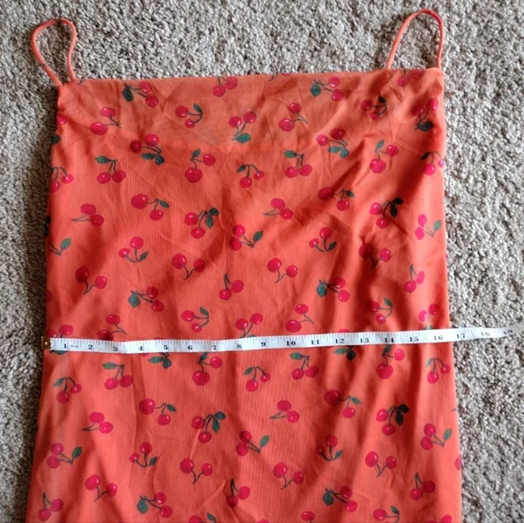 Asos Cherry Mesh Cowl Dress Size US 14 NWOT - Picture 8 of 15